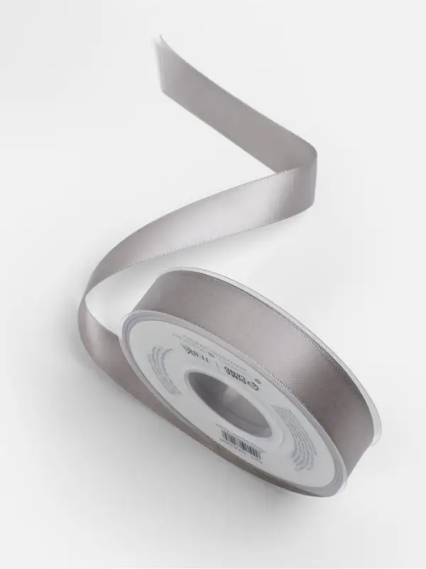 Лента атласная TEIRA, двухсторонняя, 20 мм, 25&plusmn;1 м, цвет серебряный №837