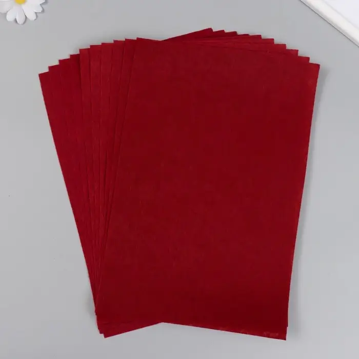 Фетр жесткий 1 мм Фетр жесткий 1 мм "Бордовый" набор 10 листов формат А4