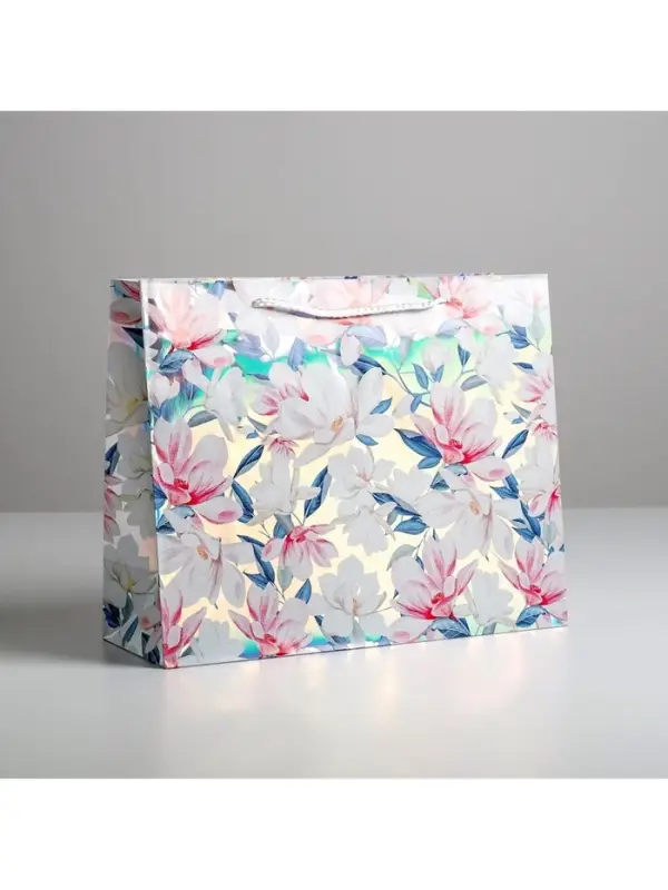 Пакет подарочный голографический, упаковка, Dreams come true, 32&times;26&times;12 см