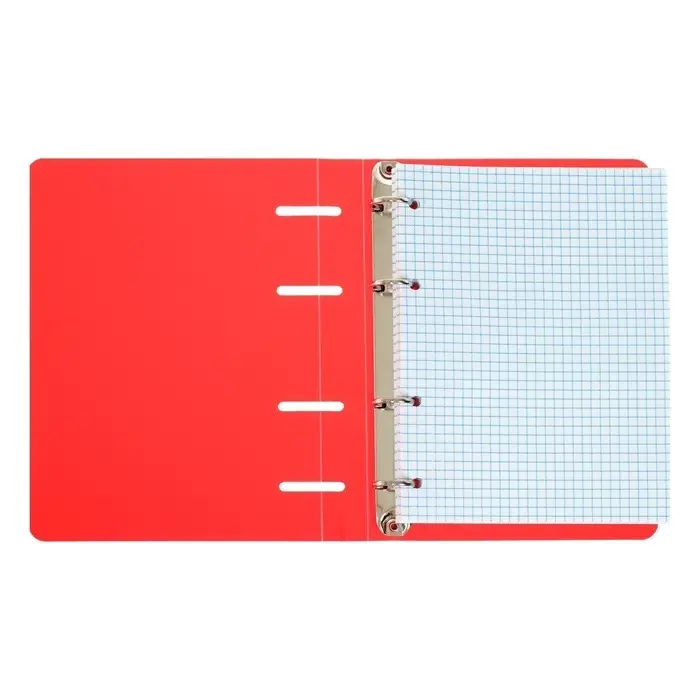 Тетрадь на кольцах Calligrata А5, 120 листов, в клетку, пластиковая обложка, блок офсет, красная