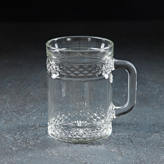 Кружка стеклянная «Крист», 400 мл, МИКС