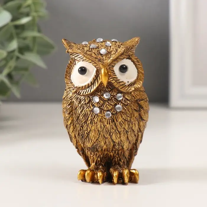 Фигурка полистоун &laquo;Филин кофейный&raquo;, стразы, 8.5&times;5.3&times;4.3 см