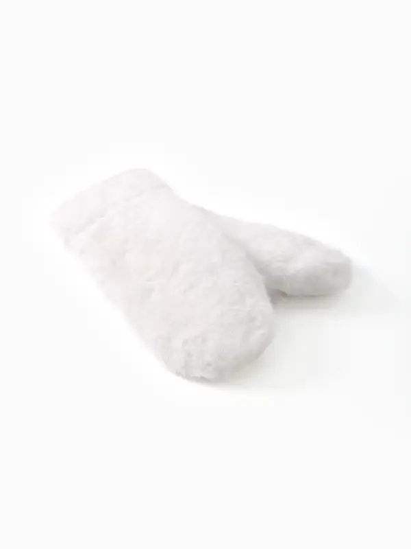 Варежки женские MINAKU цв.белый р-р 26*12см Варежки женские MINAKU цв.белый р-р 26*12см