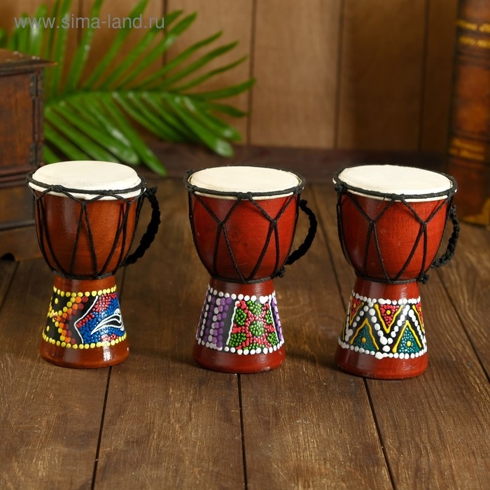 Сувенирный музыкальный инструмент Сувенирный музыкальный инструмент "Барабан Джембе" 15х9,5х9,5 см МИКС
