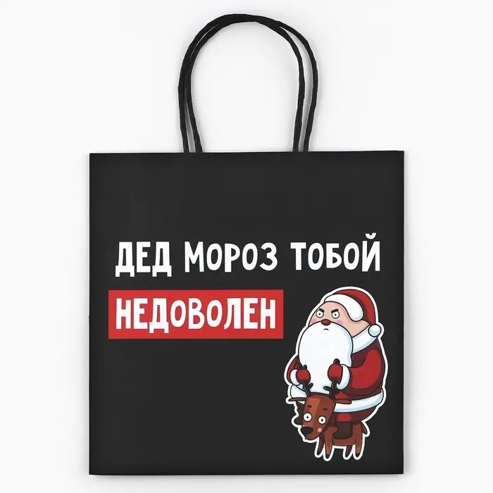 Пакет подарочный новогодний &laquo;Подарок, который ты заслужил&raquo;, 22&times;22&times;11 см