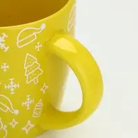 Кружка чайная новогодняя «Новый год», жёлтая, 370 мл Кружка чайная новогодняя «Новый год», жёлтая, 370 мл
