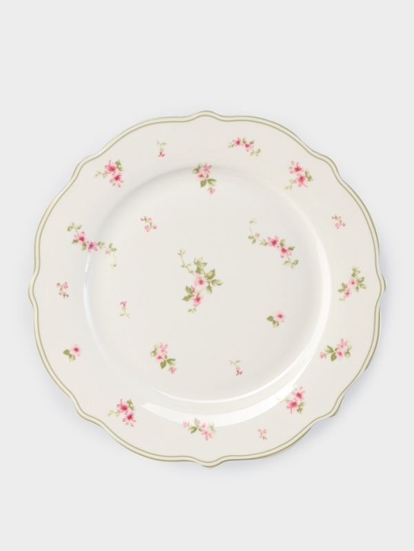 Тарелка WY Spring flowers, d=20 см, фарфор, белая Тарелка WY Spring flowers, d=20 см, фарфор, белая