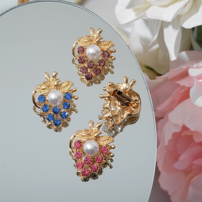 Брошь «Ассорти» виноградное, цвет МИКС в золоте Брошь «Ассорти» виноградное, цвет МИКС в золоте