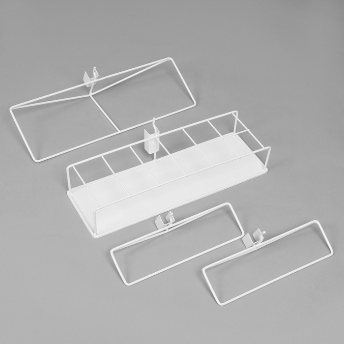 Стойка универсальная «Для зонтов» 10 корзин, металл, 82,5×40×160 см, белый Стойка универсальная «Для зонтов» 10 корзин, металл, 82,5×40×160 см, белый