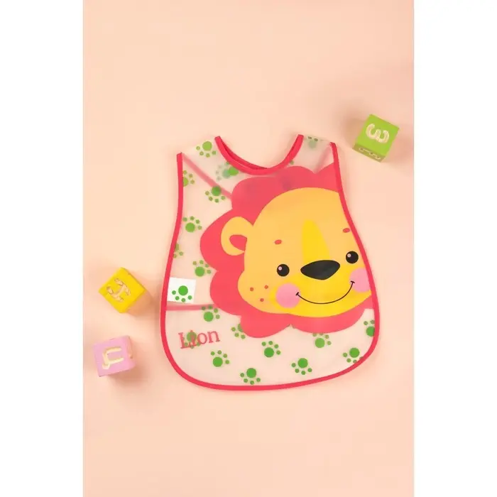 Нагрудник непромокаемый Крошка Я &laquo;Львёнок&raquo; из клеёнки с карманом, на липучке