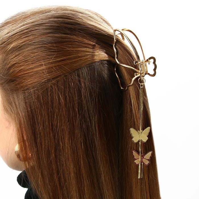 Краб для волос с цепочкой «Нежная как цветок», 12 х 6 х 3 см Краб для волос с цепочкой «Нежная как цветок», 12 х 6 х 3 см