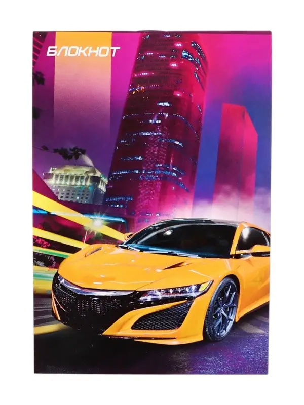 Блокнот А6, 24 листа в клетку на скрепке &laquo;Тачки&raquo;, обложка мелованный картон, МИКС