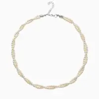 Бусы &laquo;Переплетение&raquo;, с жемчугом, белые, 45 см