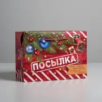 Пакет‒коробка подарочный &laquo;Новогодняя посылка&raquo;, 28&times;20&times;13 см