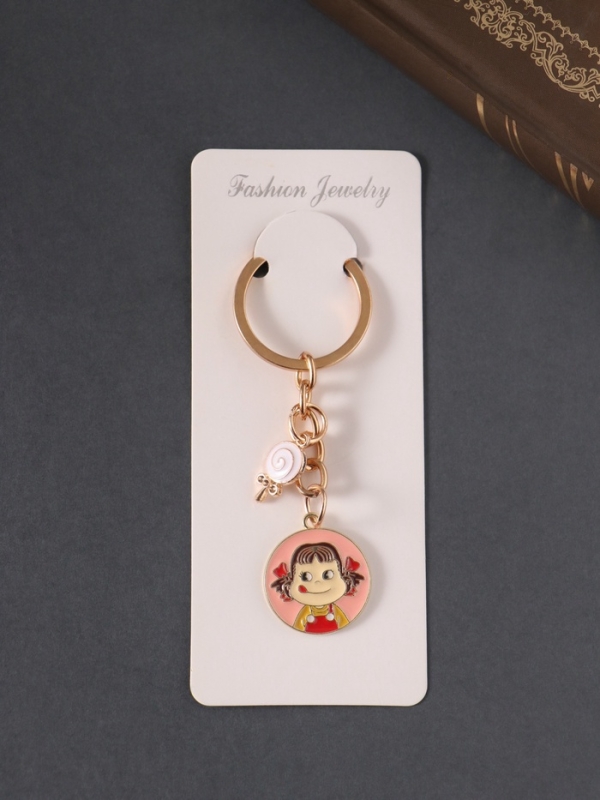 Брелок металл, эмаль  Брелок металл, эмаль "Девочка и леденец" 9 см