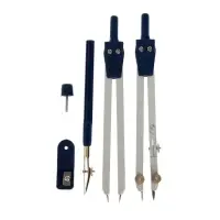 Готовальня Calligrata, 9 предметов: 2 циркуля 130 мм, грифель, точилка, рейсфедер, линейка, транспортир, 2 угольника, в пластиковом пенале