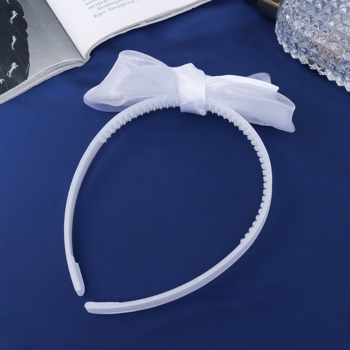 Ободок для волос  Ободок для волос "Школьница" бант классик, 11х1 см, белый