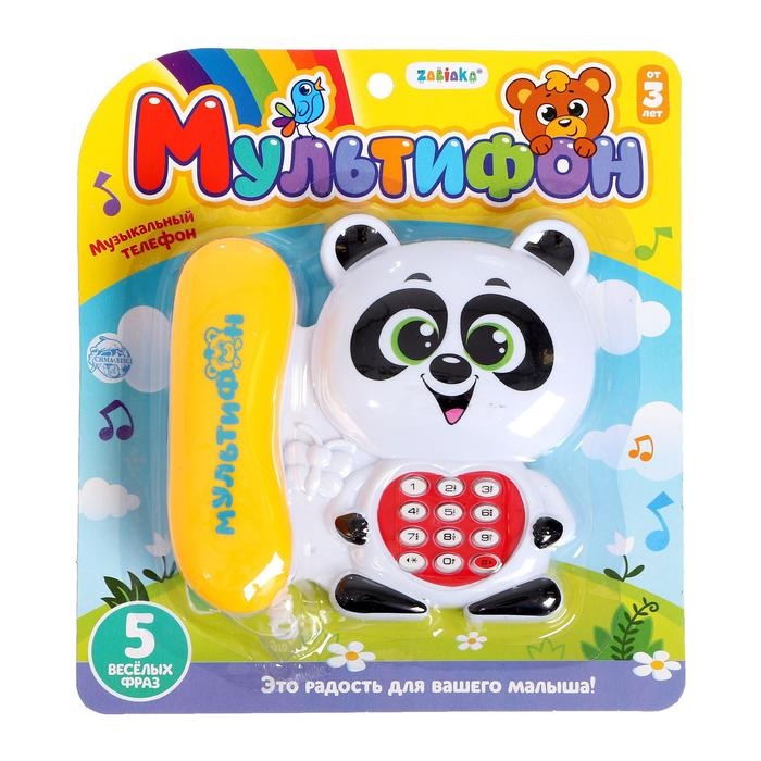 Музыкальный телефон «Мультифон: Панда», русская озвучка, работает от батареек, МИКС Музыкальный телефон «Мультифон: Панда», русская озвучка, работает от батареек, МИКС