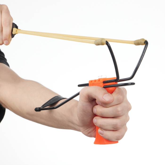 Рогатка спортивная с упором, 25 см, оранжевая