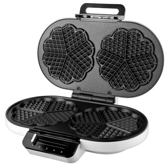 Вафельница BRAYER 2302BR, 1200 Вт, форма сердца, антипригарное покрытие Вафельница BRAYER 2302BR, 1200 Вт, форма сердца, антипригарное покрытие