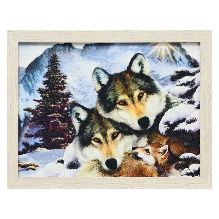 Гобеленовая картина Гобеленовая картина "Семья волков" 34*44 см МИКС
