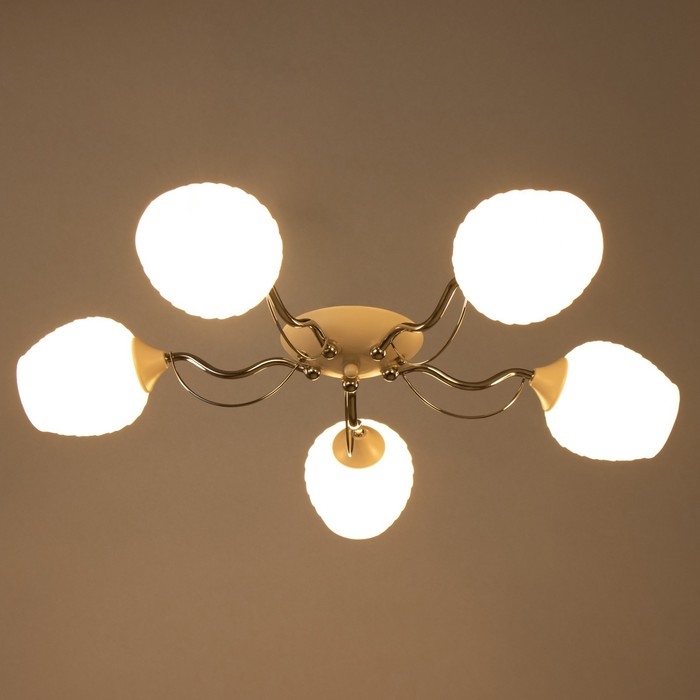 Люстра Люстра "Элия" 5хЕ27 40Вт бело-хромовый 49х49х18 см BayerLux