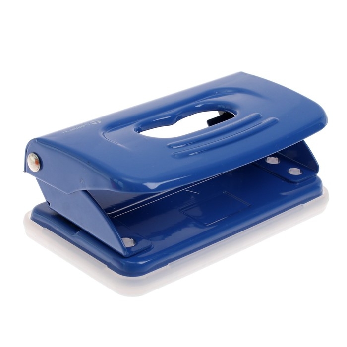 Дырокол с линейкой 10 листов, Lamark Metallic, синий Дырокол с линейкой 10 листов, Lamark Metallic, синий