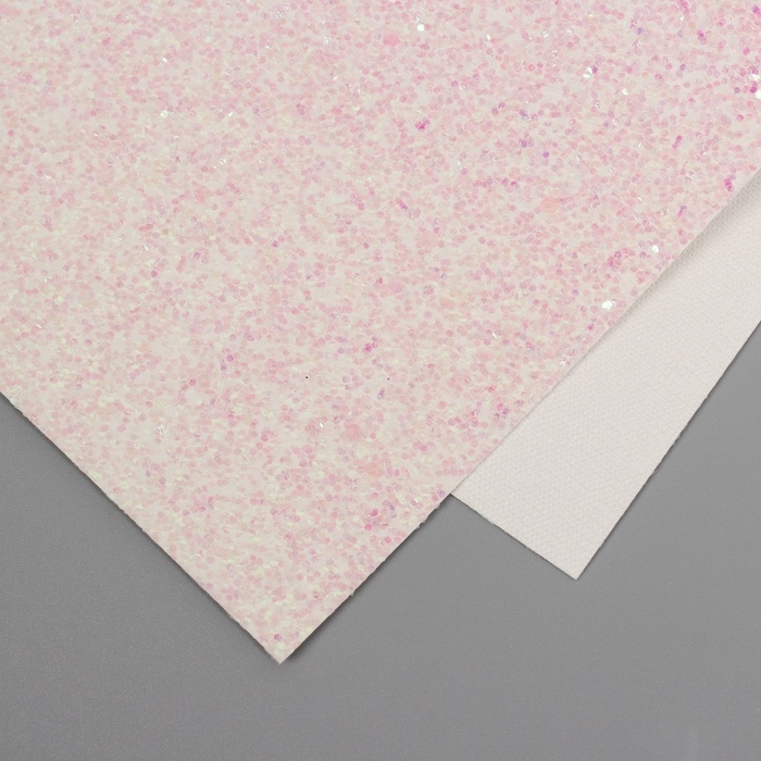 Лист для творчества иск.кожа Лист для творчества иск.кожа "Крупные блёстки" бело-розовый лист 33х20 см толщина 0,84 мм