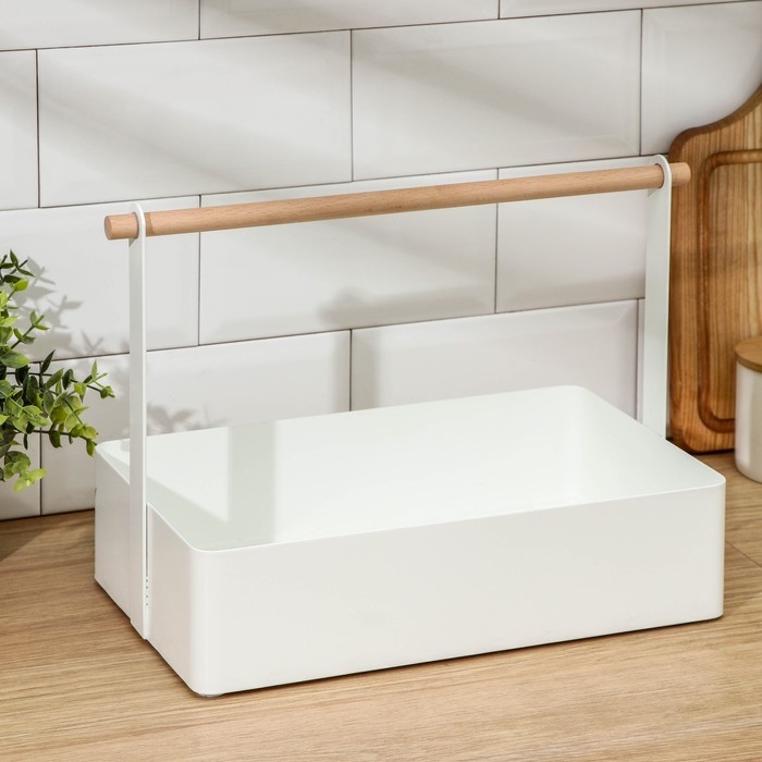 Корзинка для мелочей Доляна &laquo;Эстетика&raquo;, 31,5&times;19&times;25,5 см, цвет белый