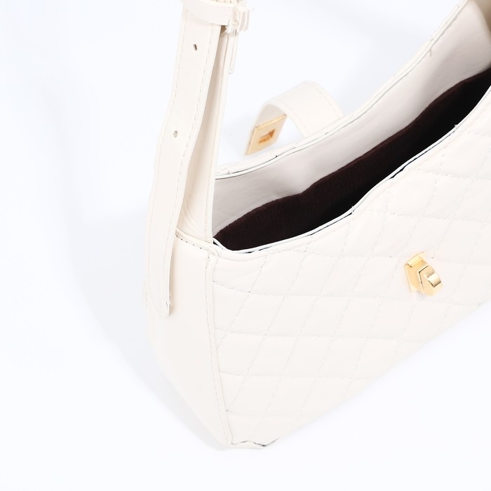 Сумка-багет на молнии, цвет белый