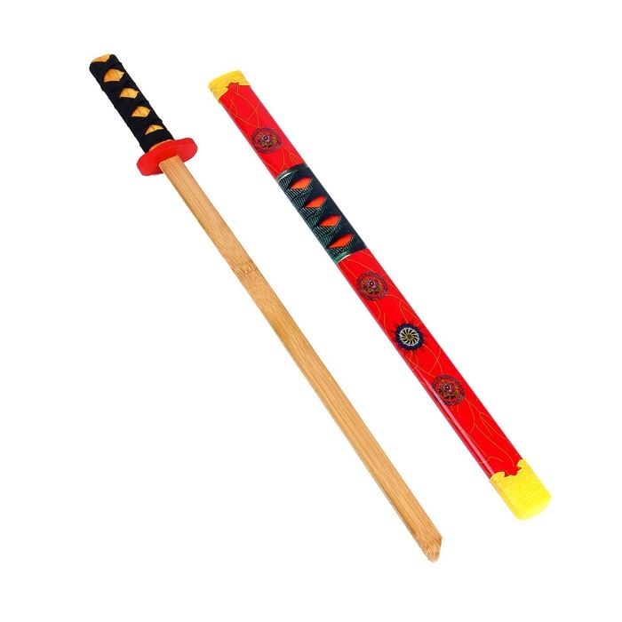 Игрушка деревянная «Катана» 3 × 6 × 66,5 см, МИКС Игрушка деревянная «Катана» 3 × 6 × 66,5 см, МИКС