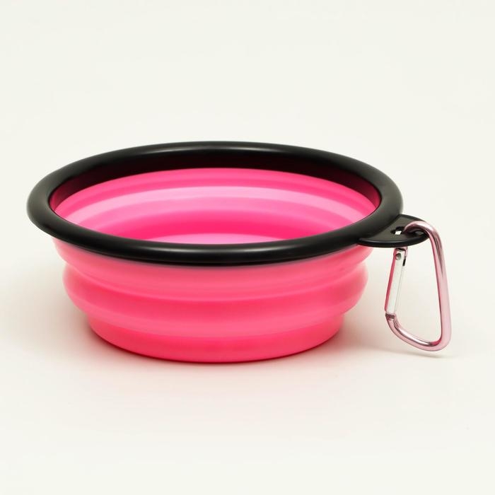 Миска силиконовая, складная, 350 мл, 13 см, розовая Миска силиконовая, складная, 350 мл, 13 см, розовая