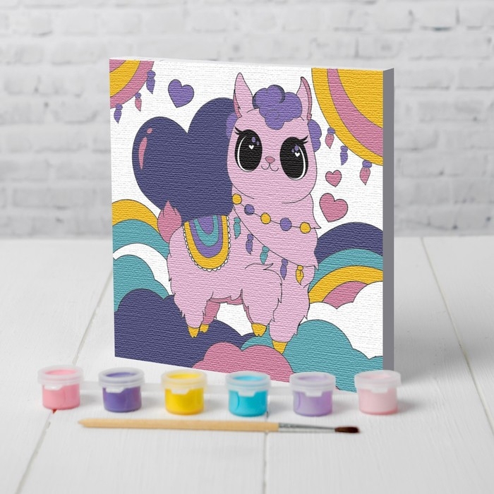 Картина по номерам для детей «Волшебная лама», 15 х 15 см Картина по номерам для детей «Волшебная лама», 15 х 15 см