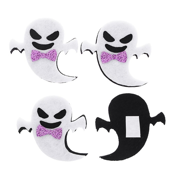 Декор на клеевой основе «Привидение» набор 4 шт., размер 1 шт: 5 × 5 см Декор на клеевой основе «Привидение» набор 4 шт., размер 1 шт: 5 × 5 см