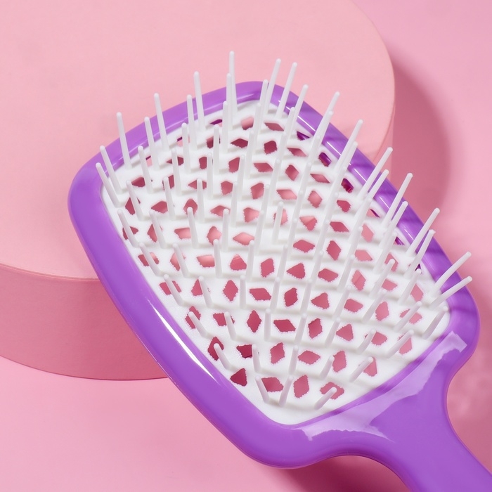 Расчёска массажная, широкая, вентилируемая, 8,3 &times; 20 см, цвет МИКС