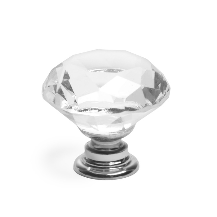 Ручка кнопка CAPPIO, Ручка кнопка CAPPIO, "Алмаз", стеклянная, d=40 мм