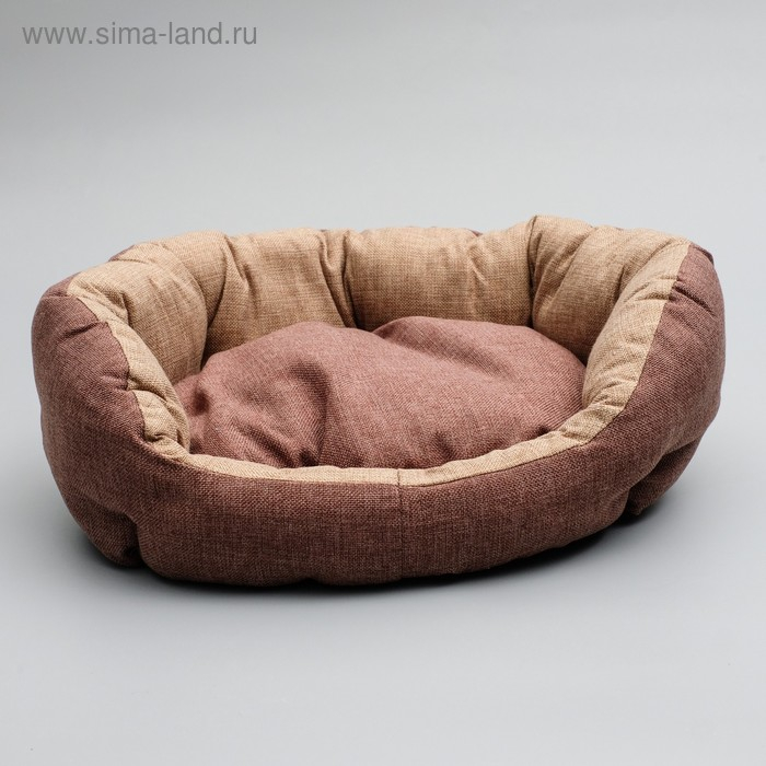 Лежанка  Лежанка "Комфорт", 49 х 36 х 17 см, рогожка, коричневый