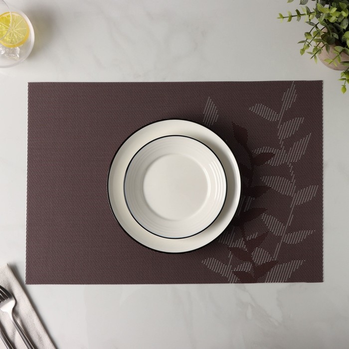 Салфетка сервировочная на стол Доляна &laquo;Росток&raquo;, 45&times;30 см, цвет серый