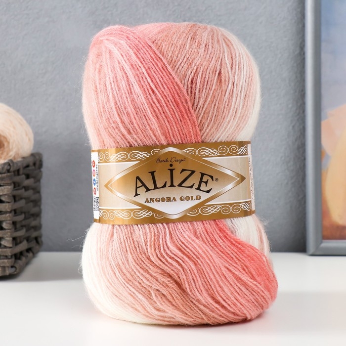 Пряжа Пряжа "Angora Gold Batik" 20% шерсть, 80% акрил 550м/100гр (5652)