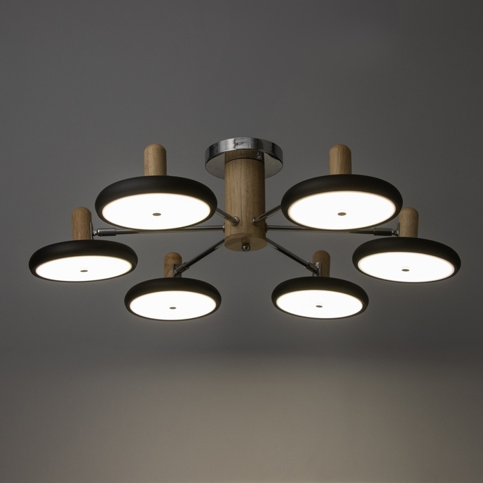 Люстра Люстра "Джулия" 6хLED 144Вт 3000-6000К черно-хромовый 80х80х22 см