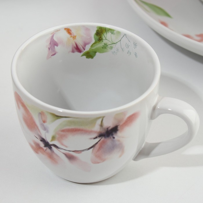 Набор посуды на 4 персоны «Акварель», 16 предметов: 4 тарелки 23 см, 4 миски 14.5 см, 4 кружки 250 мл, 4 блюдца 15 см. Набор посуды на 4 персоны «Акварель», 16 предметов: 4 тарелки 23 см, 4 миски 14.5 см, 4 кружки 250 мл, 4 блюдца 15 см.