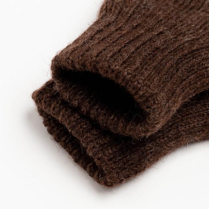 Варежки двойные детские, цвет тёмно-коричневый, размер 16 (9-12 лет)