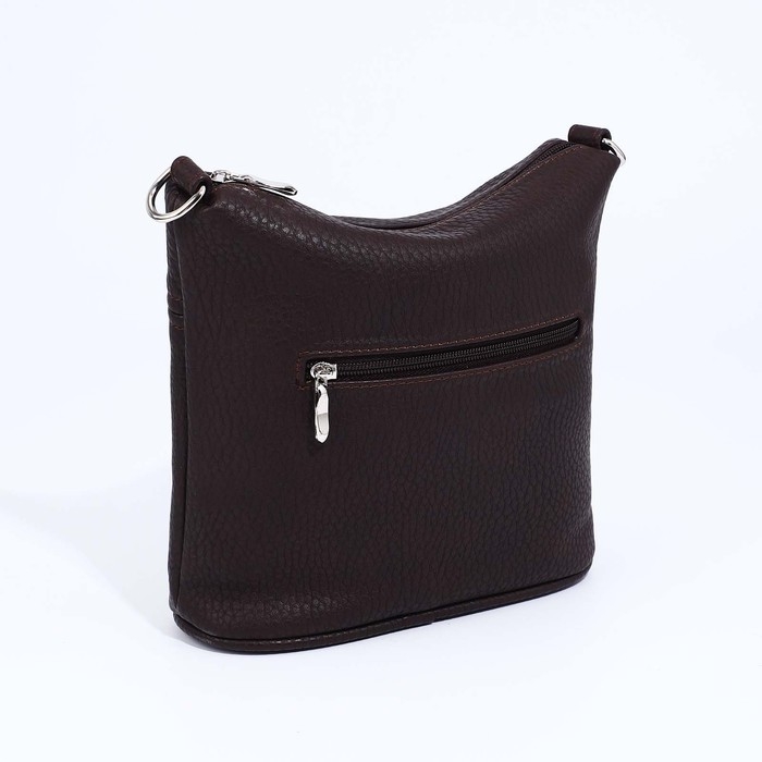 Сумка кросс-боди Janelli на молнии, 2 наружных кармана, цвет тёмно-коричневый Сумка кросс-боди Janelli на молнии, 2 наружных кармана, цвет тёмно-коричневый