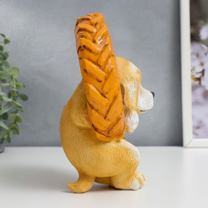 Сувенир полистоун свет Сувенир полистоун свет "Пёсик зацепился за колесо" от солнечной батареи 19,5х11х13,5 см