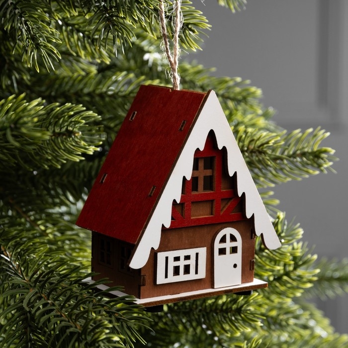 Подвеска световая Подвеска световая "Зимний домик", 9х5.5х10 см, 1 LED, AG10x3 (в компл.), свечение тёплое белое