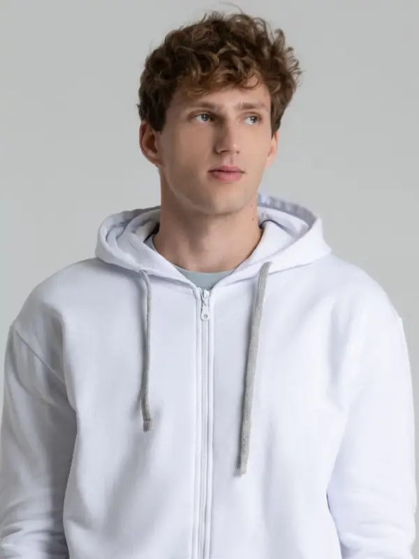 Толстовка на молнии с капюшоном Unit Siverga Heavy белая, размер XS Толстовка на молнии с капюшоном Unit Siverga Heavy белая, размер XS