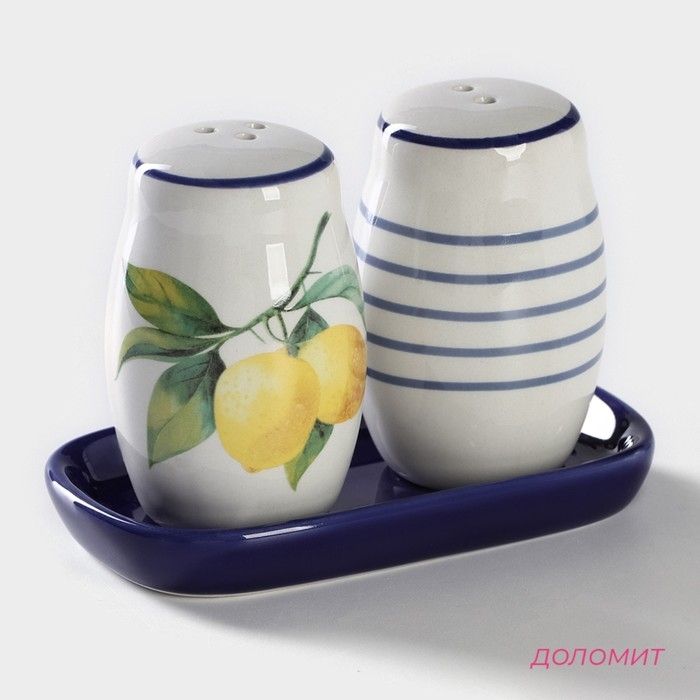 Набор для специй Доляна «Лимон», 2 предмета: солонка 130 мл, перечница 130 мл Набор для специй Доляна «Лимон», 2 предмета: солонка 130 мл, перечница 130 мл