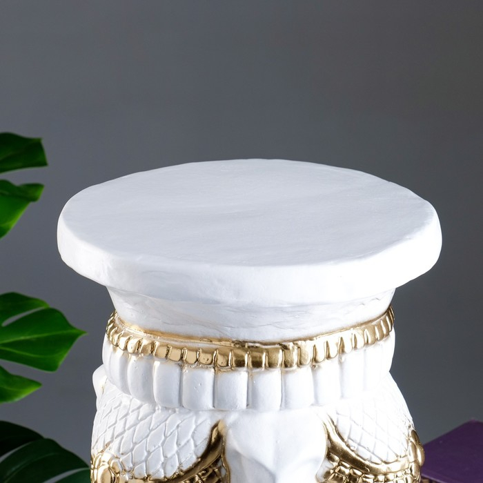 Фигура - подставка  Фигура - подставка "Три слона" бело-золотая, 28х28х50см