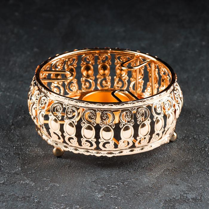 Подставка-подогрев для чайника, 13×13×6 см, цвет золотой Подставка-подогрев для чайника, 13×13×6 см, цвет золотой