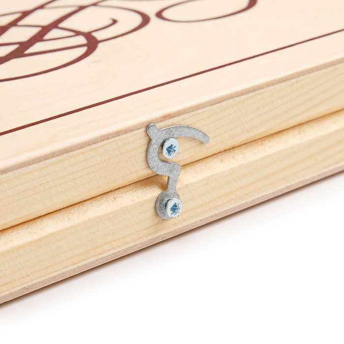 Нарды деревянные большие, настольная игра Нарды деревянные большие, настольная игра "Узор", 40 х 40 см, с полем для игры в шашки